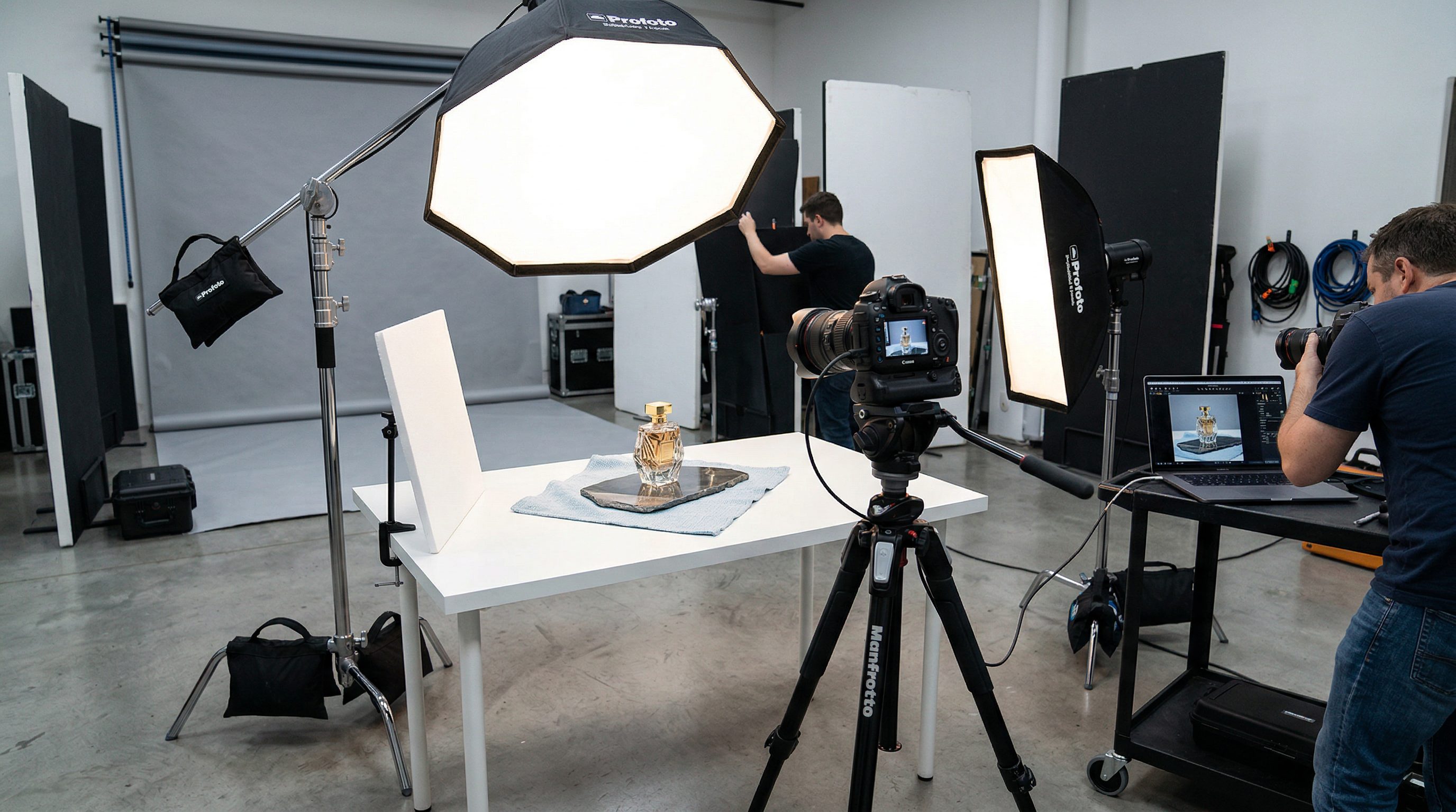 Professional product photography studio setup